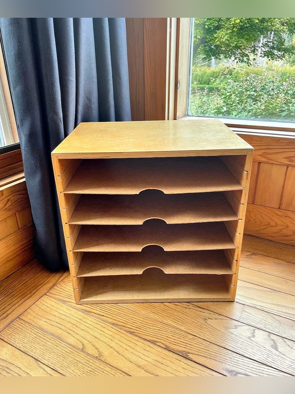 Vintage Wooden File / Paper Sorter - Desktop Organizer